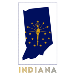 Indiana Logo Map Lettering Sticker