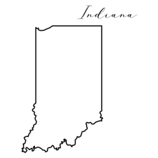 Indiana Map Line Drawing Cursive Sticker