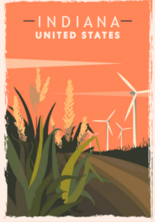 Indiana Retro Travel Sticker