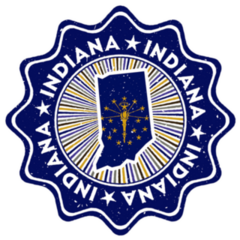 Indiana Round Grunge Stamp Sticker