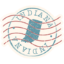 Indiana Stamp Postal Map Sticker