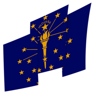 Indiana State Flag Abstract Sticker