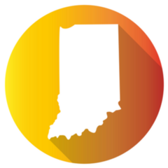 Indiana, Usa Gradient Map Icon Sticker