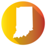 Indiana, Usa Gradient Map Icon Sticker
