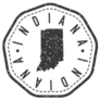 Indiana, Usa Map Stamp Retro Sticker