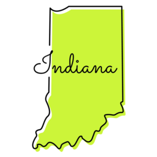 Indiana - Usa State Map Lettering Sticker