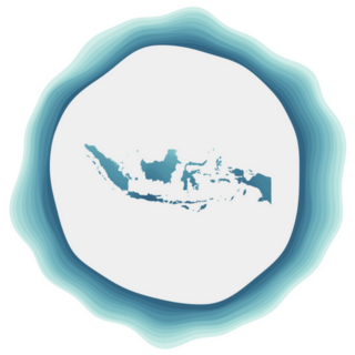 Indonesia Blue Map Badge Sticker