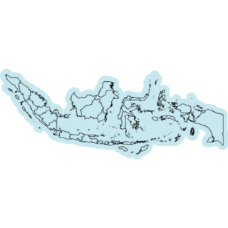 Indonesia Country Map Blue Sticker