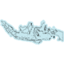 Indonesia Country Map Blue Sticker