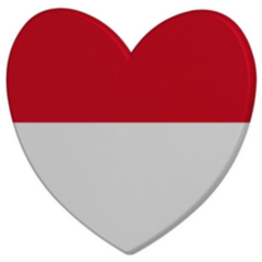 Indonesia Flag Heart Sticker