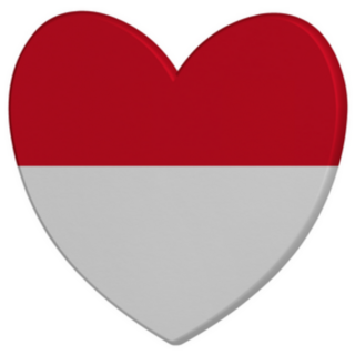 Indonesia Flag Heart Sticker
