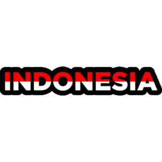 Indonesia Flag Lettering Sticker