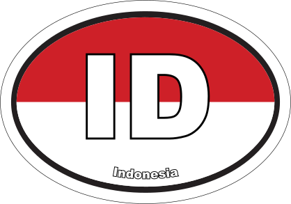 Indonesia Id Flag Oval Sticker