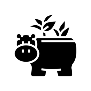 Indoor Plant in a Hippopotamus Pot Transfer Sticker