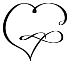 Infinity Heart Illustration In Line Art Style Sticker