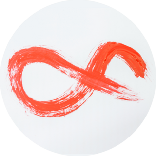 Infinity Sign Of Orange Paint Stroke Sticker