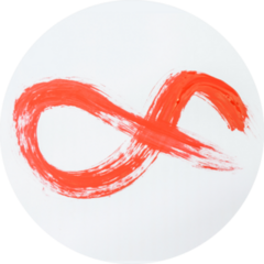 Infinity Sign Of Orange Paint Stroke Sticker