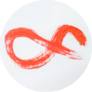 Infinity Sign Of Orange Paint Stroke Sticker