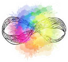Infinity Sign With A Boho Pattern And Rainbow Watercolor Sticker