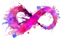 Infinity Symbol Made Of Colorful Grunge Splashes Sticker