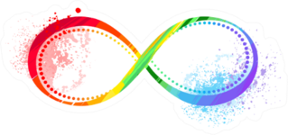 Infinity Symbol Painted Bright Rainbow Sticker