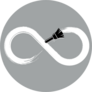 Infinity Symbol With Paint Stroke and Paintbrush Sticker