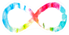 Infinity Symbol With Watercolor Primary Color Gradient Sticker