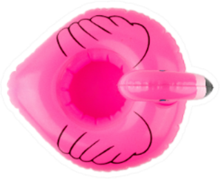 Inflatable Pink Flamingo Top View Sticker