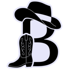 Initial B With Cowboy Hat Sticker