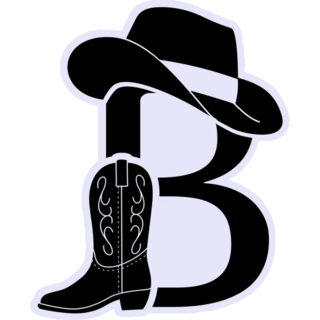 Initial B With Cowboy Hat Sticker