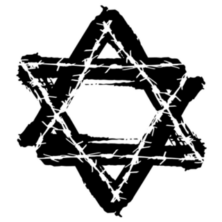 Ink Brush And Barbed Wire David Star Sticker