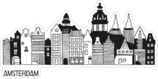 Ink Doodle Amsterdam Sticker