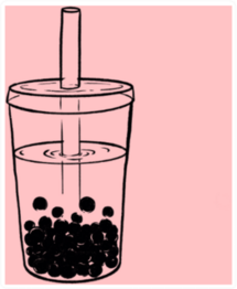 Ink Drawing Of A Boba Sticker