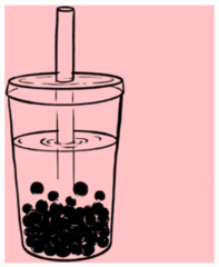 Ink Drawing Of A Boba Sticker