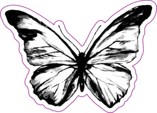 Inky Butterflies Art Sticker