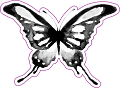 Inky Butterfly Art Sticker