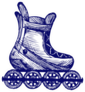 Inline Skate Doodle Sketch Sticker