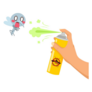 Insecticide Bottle Spraying Scared Mosquito Sticker