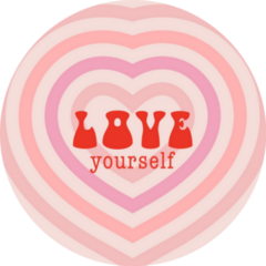 Inspiration Quote Love Yourself Hearts Sticker