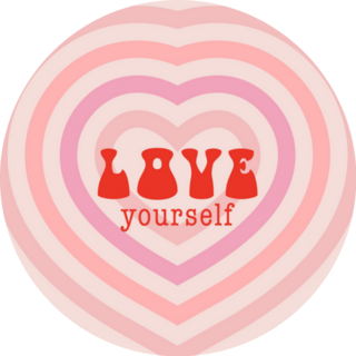 Inspiration Quote Love Yourself Hearts Sticker