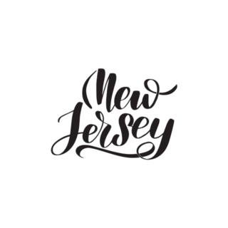 Inspirational Handwritten Brush Lettering New Jersey Sticker