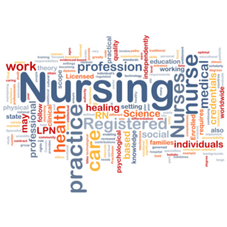 Inspirational Nursing Wordcloud Illustration Sticker