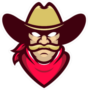 Intense Cowboy Mascot Sticker
