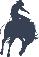 Intense Cowboy Riding A Horse Sticker