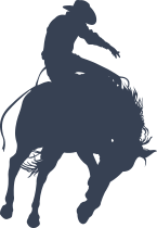 Intense Cowboy Riding A Horse Sticker