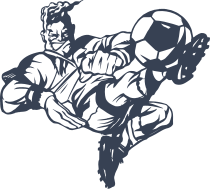 Intense Soccer Player Kicking The Ball Sticker