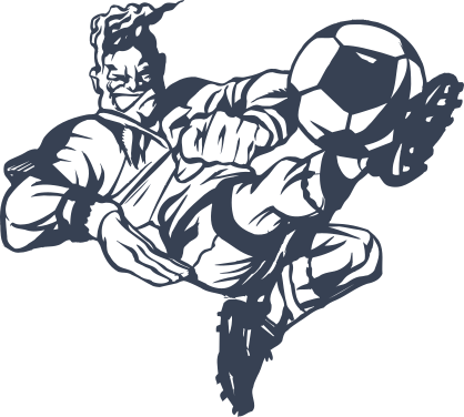 Intense Soccer Player Kicking The Ball Sticker