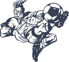 Intense Soccer Player Kicking The Ball Sticker