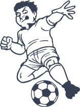 Intense Soccer Player Sticker
