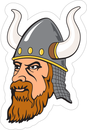 Intense Viking Mascot Sticker